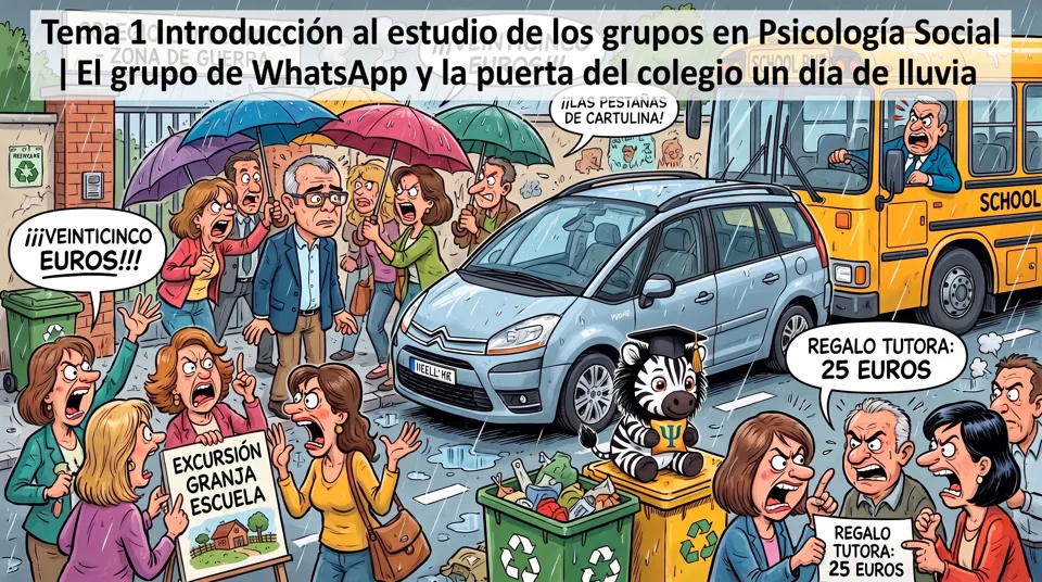 Tema 1 Introducción al estudio de los grupos en Psicología Social | El grupo de WhatsApp y la puerta del colegio un día de lluvia