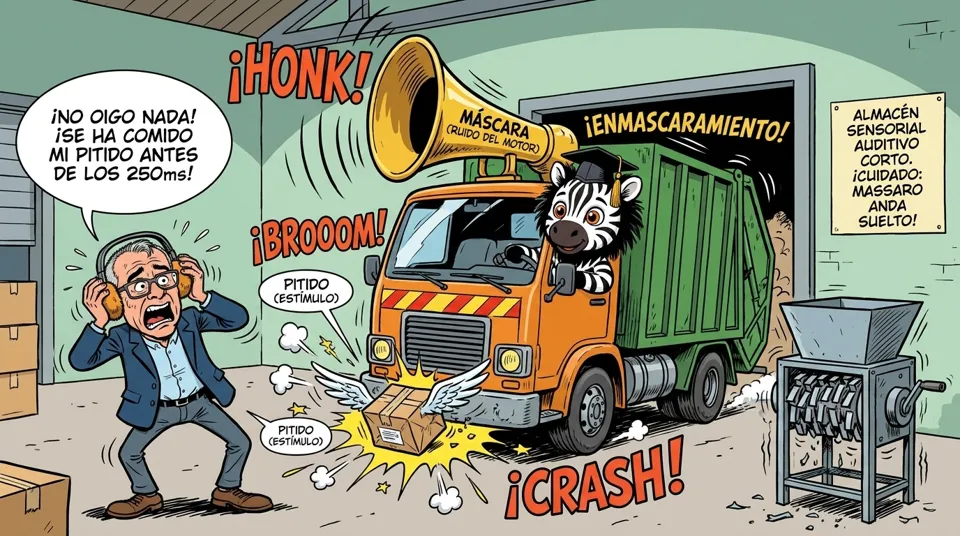 El almacén sensorial auditivo corto y el enmascaramiento de Massaro | El estruendo de los motores