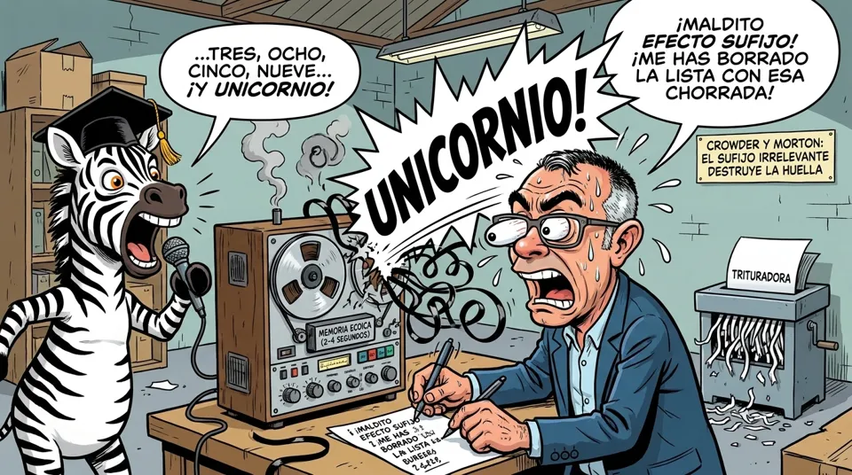 El almacén sensorial largo y el efecto sufijo | El contestador automático y el cliente pesado